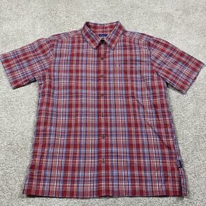 Patagonia Shirt Mens M Plaid Button Up Outdoors Seersucker Preppy Summer